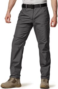 cqr men's ripstop work pants, water repellent tactical pants, outdoor utility operator edc straight/cargo pants, utility straight(twp301) - charcoal, 34w x 30l