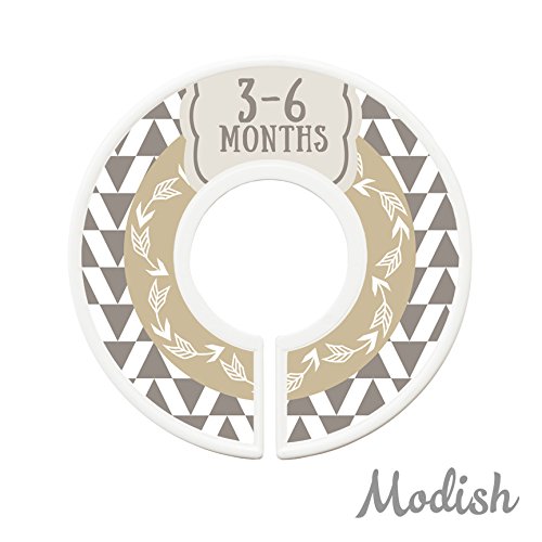 Modish Labels Baby Clothes Size Dividers, Baby Closet Organizers, Closet Size Dividers, Baby Closet Organizers, Clothes Organizer, Neutral, Boy, Girl, Woodland, Arrows, Nordic, Boho, Tan, Brown (Baby)