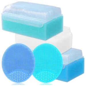 baby bath sponges for newborns - baby cradle cap brush - cradle cap comb for babies (pack of 5)