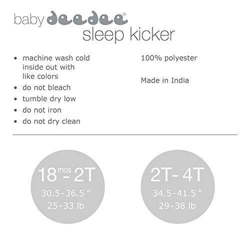 Baby Deedee Fleece Sack with Feet Sleep Bag, Sleep Kicker, Toddler Sleeping Bag, Teal, 2-4 T