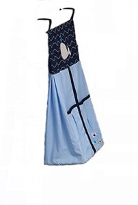 cribmate 1 pc blue embroidery whale diaper organizer bag, cute cartoon baby diaper hanging bag, gift idea (blue whale)