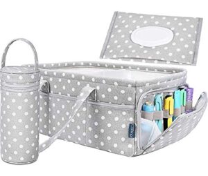 baby diaper caddy organizer | baby shower registry must haves for boy girl gifts newborn essentials basket | nursery decor changing table storage for new mom with bottle cooler bag by sweet carling