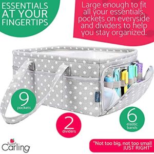 Baby Diaper Caddy Organizer | Baby Shower Registry Must Haves For Boy Girl Gifts Newborn Essentials Basket | Nursery Decor Changing Table Storage For New Mom With Bottle Cooler Bag by Sweet Carling