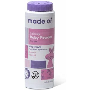 made of organic baby powder - organic corn starch baby powder for sensitive skin - nsf organic certified - made in usa - 3.4oz