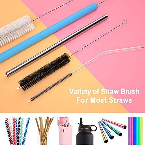 15Pcs Food Grade Multipurpose Bottle Brushes for Cleaning,Cleaner Brush,Include Straw Brush|Bottle Brush|Blind Duster|Pipe Cleaner,Small,Long,Soft,Stiff Kit for Baby Bottle,Nipple,Tube,Jar,Bird Feeder