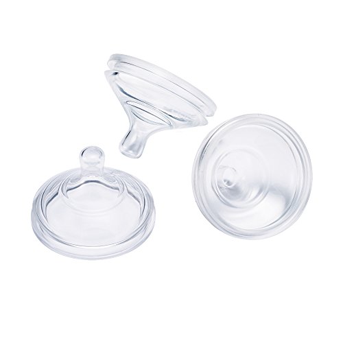 Boon NURSH Silicone Replacement Nipple, Air-Free Feeding, Stage 1 Slow Flow, Birth and Up (Pack of 3)