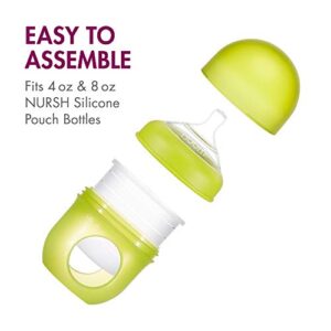 Boon NURSH Silicone Replacement Nipple, Air-Free Feeding, Stage 1 Slow Flow, Birth and Up (Pack of 3)