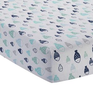 Lambs & Ivy Oceania 6-Piece Baby Crib Bedding Set - Blue Ocean, Nautical, Aquatic, Whale, Octopus Theme