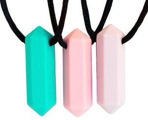 tilcare chew chew sensory necklace – best for kids or adults that like biting - perfectly textured silicone chew necklaces