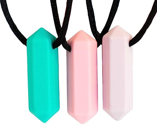 Tilcare Chew Chew Sensory Necklace – Best for Kids or Adults That Like Biting - Perfectly Textured Silicone Chew Necklaces