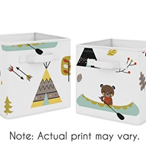 Sweet Jojo Designs Outdoor Adventure Foldable Fabric Storage Cube Bins Boxes Organizer Toys Kids Baby Childrens for Collection Set of 2