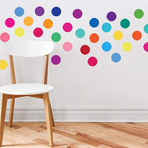 PARLAIM Wall Stickers for Bedroom Living Room, Polka Dot Wall Decals for Kids Boys and Girls, Multicolor 2inch (60 Circles)