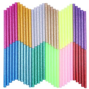 petift colored glitter hot glue sticks,hot melt adhesive glue sticks mini size 0.27 inch by 3.93 inch,12 color 60 pcs for arts crafts, diy, home general repair, crafting project, holiday ornament