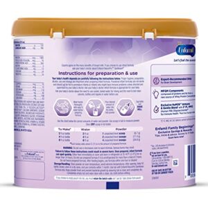 Enfamil NeuroPro Gentlease Baby Formula, Infant Formula Nutrition, Brain and Immune Support with DHA, Proven to Reduce Fussiness, Crying, Gas and Spit-up in 24 Hours, Reusable Tub, 19.5 Oz, White