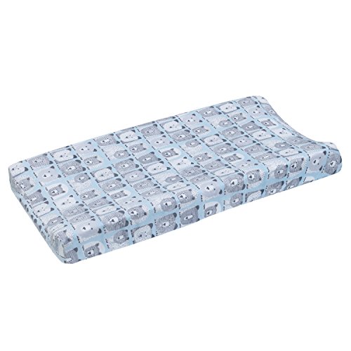 Dwell Studio Bear Hugs Super Soft Changing Pad Cover, Blue/Gray/White