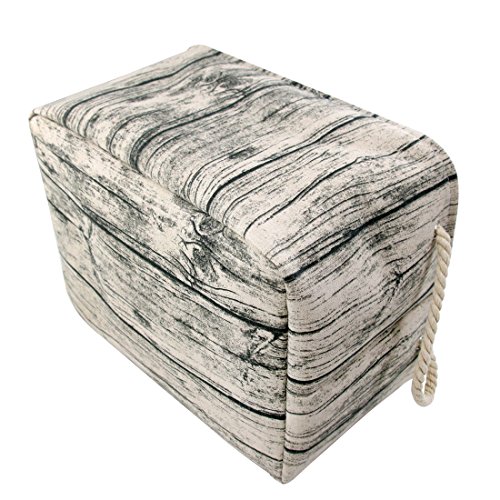 Jacone Stylish Tree Stump Design Wood Grain Rectangular Storage Basket Washable Cotton Fabric Nursery Hamper with Rope Handles, Decorative and Convenient for Kids Rooms (X-Large)