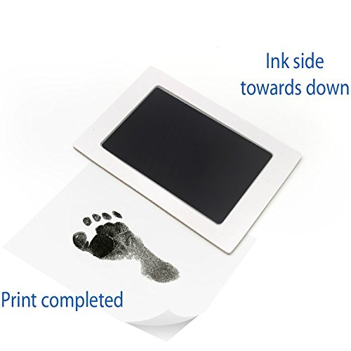 Clean Touch Ink Pad for Baby Handprints and Footprints – Inkless Infant Hand & Foot Stamp – Safe for Babies, Doesn’t Touch Skin – Perfect Family Memory or Gift – Black Print Kit by Tiny Gifts