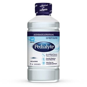 pedialyte electrolyte solution, unflavored, hydration drink, 33.8 fl oz. (pack of 4)