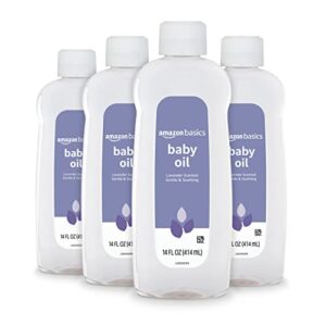 amazon basics baby oil, lavender scented, 14 fluid ounce, 4-pack (previously solimo)