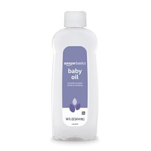 Amazon Basics Baby Oil, Lavender Scented, 14 Fluid Ounce, 4-Pack (Previously Solimo)