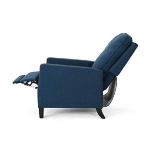 Christopher Knight Home Armstrong Recliner, Navy Blue + Dark Brown