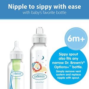 Dr. Brown’s® Milestones™ Narrow Sippy Bottle, 100% Silicone Soft Sippy Spout, 8oz/250mL, Lion, 6m+