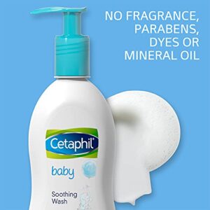 Cetaphil Baby Body Wash, Soothing Wash, Creamy & Gentle for Sensitive Dry Skin, Made with Colloidal Oatmeal and Niacinamide, Fragrance Free, Hypoallergenic, 5oz