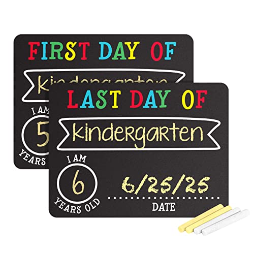 Pearhead Photosharing Chalkboard Signs, Perfect to Commemorate the First and Last Day of School, 2 Chalkboard Signs for School Celebrations and Milestones, 2 Count (Pack of 1) Packaging may vary