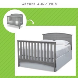 CC KITS Full Size Conversion Kit Bed Rails for Delta Children's Archer Crib (Grey)