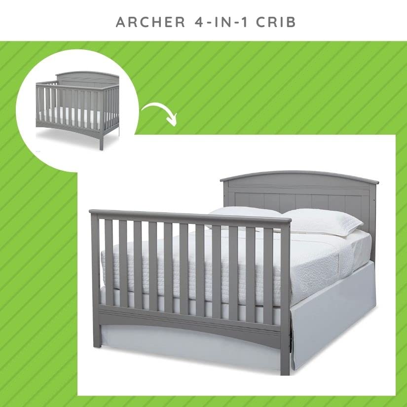 CC KITS Full Size Conversion Kit Bed Rails for Delta Children's Archer Crib (Grey)