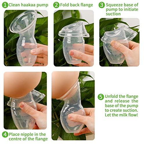 haakaa Manual Breast Pump for Breastfeeding 4oz/100ml