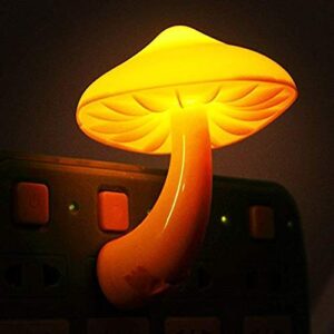 Sensor LED Night Lights for Adults Kids NightLight Cute Mushroom Night Light Plug in Wall Lamps for Bedroom, Bathroom,Toilet, Stairs, Kitchen, Hallway Corridor Warm Yellow