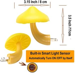 AUSAYE 2Pack Mushroom Night Light Plug in Lamp,Led Night Lights for Adults Kids Baby Children NightLight Wall Mushroom Decor Lamp for Bedroom Bathroom,Toilet,Stairs,Kitchen,Hallway