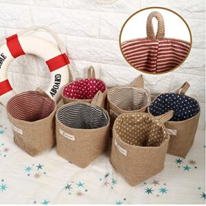 Fdit Hanging Flower bag Home Gadget Storage Organizer Bag (Blue Stripe) (3.94x3.94x5.12inches)