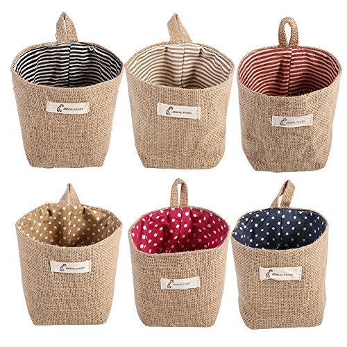 Fdit Hanging Flower bag Home Gadget Storage Organizer Bag (Blue Stripe) (3.94x3.94x5.12inches)