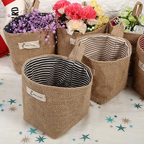 Fdit Hanging Flower bag Home Gadget Storage Organizer Bag (Blue Stripe) (3.94x3.94x5.12inches)