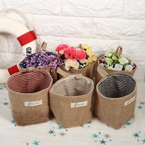 Fdit Hanging Flower bag Home Gadget Storage Organizer Bag (Blue Stripe) (3.94x3.94x5.12inches)