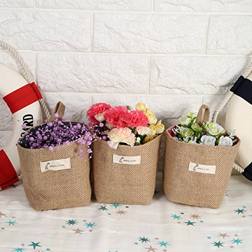 Fdit Hanging Flower bag Home Gadget Storage Organizer Bag (Blue Stripe) (3.94x3.94x5.12inches)