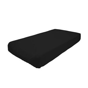 betty dain stretch jersey universal baby infant changing pad cover, 100% cotton, deep corner pockets fit changing pads snugly, machine washable, tumble dry low, black