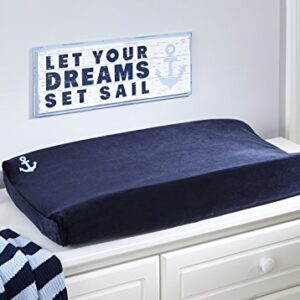 Nautica Kids Nursery Separates Super Soft Changing Pad Cover, Navy & Light Blue Anchor