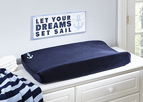 Nautica Kids Nursery Separates Super Soft Changing Pad Cover, Navy & Light Blue Anchor