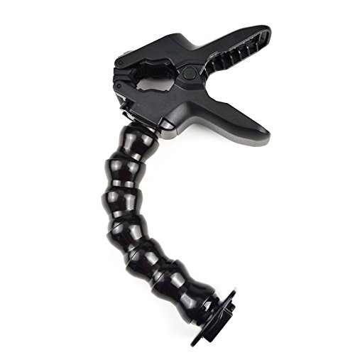 Bestyu Black Jaws Flex Clamp Mount Holder with Adjustable Neck for Gopro Hero 4 3+ 3 2 1