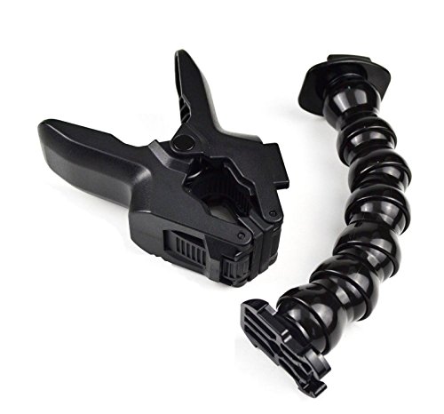 Bestyu Black Jaws Flex Clamp Mount Holder with Adjustable Neck for Gopro Hero 4 3+ 3 2 1