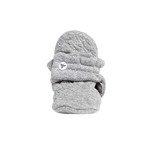 Burt's Bees Baby baby girls Booties, Organic Cotton Adjustable Infant Shoes Slipper Sock, Heather Grey Quilted, 0-3 Months US