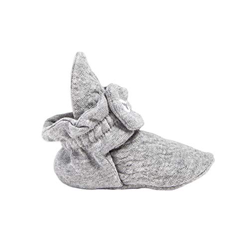 Burt's Bees Baby baby girls Booties, Organic Cotton Adjustable Infant Shoes Slipper Sock, Heather Grey Quilted, 0-3 Months US