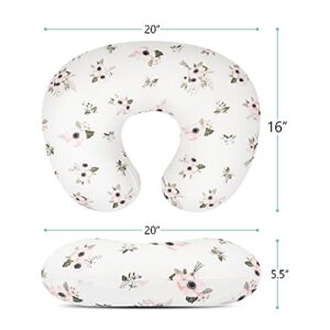 TILLYOU Nursing Pillow Cover - Egypt Cotton Care for Baby Boy Girl,Breathable Nursing Slipcover,Feeding Position Support