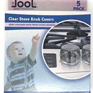 Clear Stove Knob Covers (5 Pack) Child Safety Guards, Durable Design - Baby Proof - Jool Baby