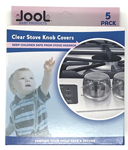 Clear Stove Knob Covers (5 Pack) Child Safety Guards, Durable Design - Baby Proof - Jool Baby