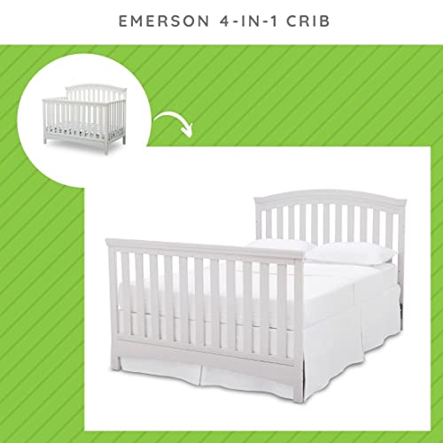 CC KITS Full Size Conversion Kit Bed Rails for Delta Children's Emerson Crib (Bianca White)