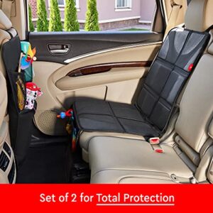 Helteko Car Seat Protector with Thickest Padding + Backseat Car Organizer, XL Largest Car Seat Cover for Child Baby Carseat, Kick Mat Back Seat w/Storage Pockets, Waterproof & Durable 600D Fabric